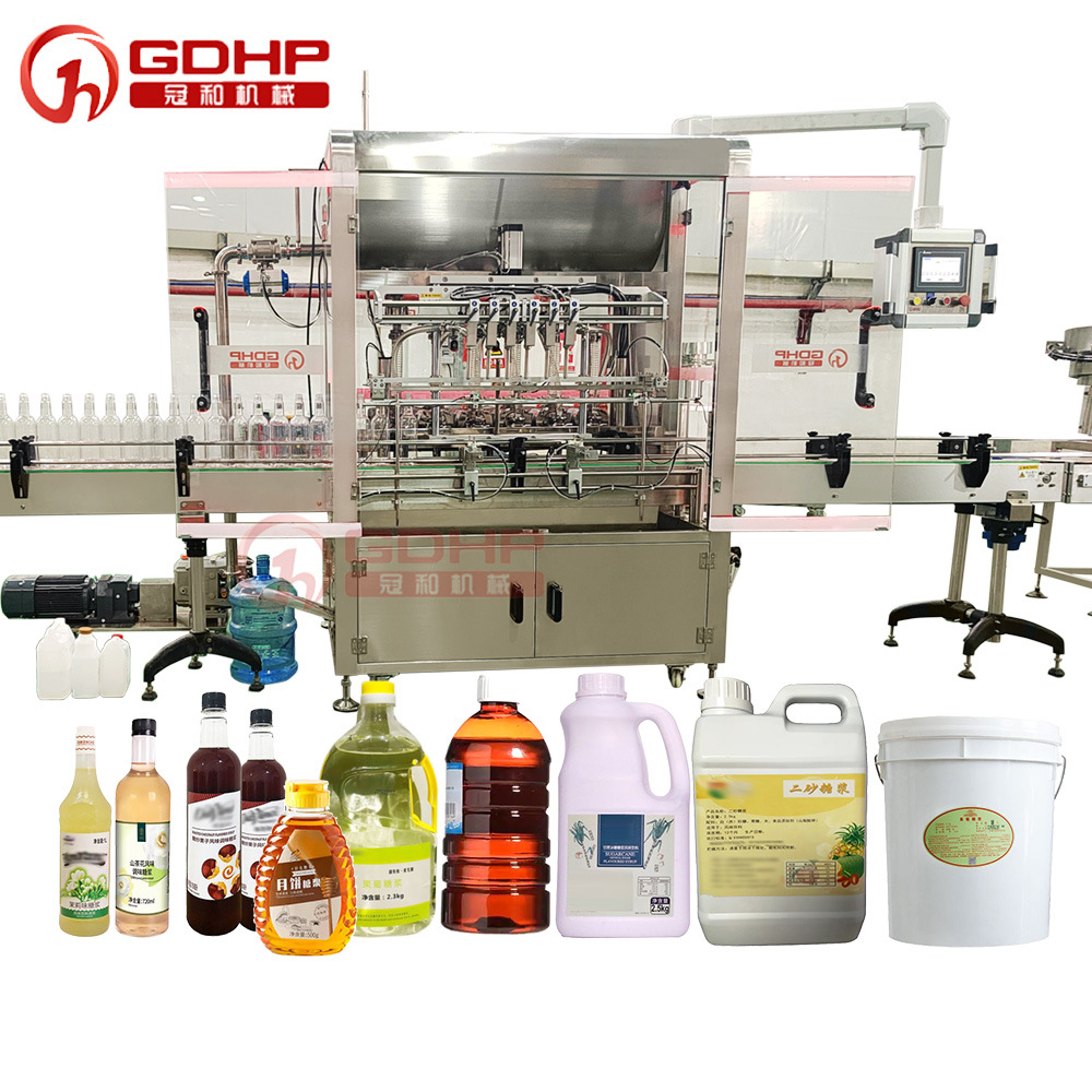 奶茶饮料糖浆灌装旋盖封膜生产线